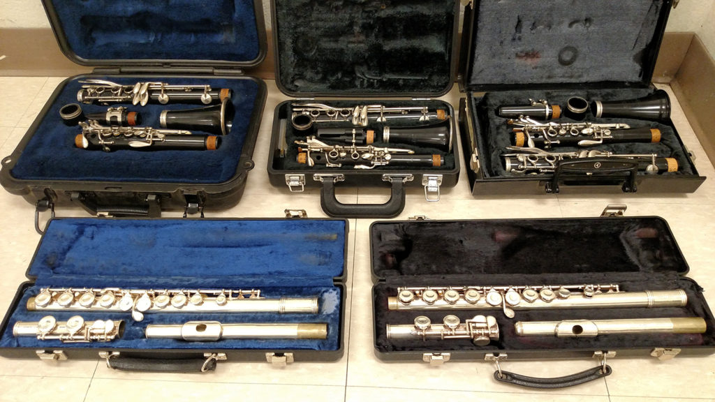 Just a few of the instruments we were able to provide to Price Middle School.